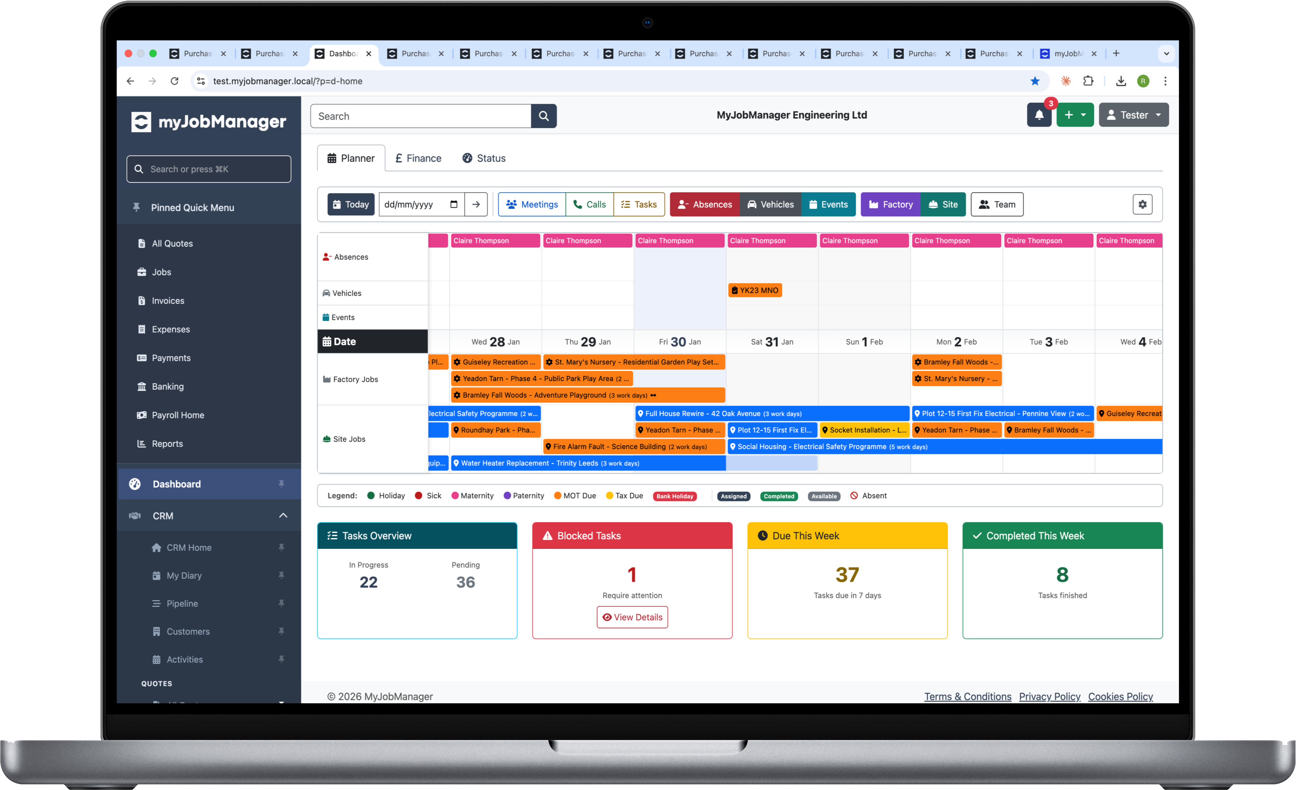 Unified business dashboard