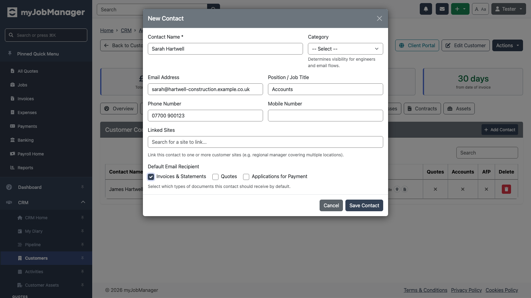 Add contact form
